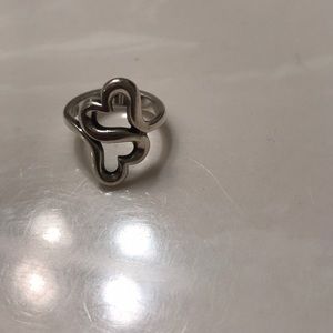 James Avery double heart ring